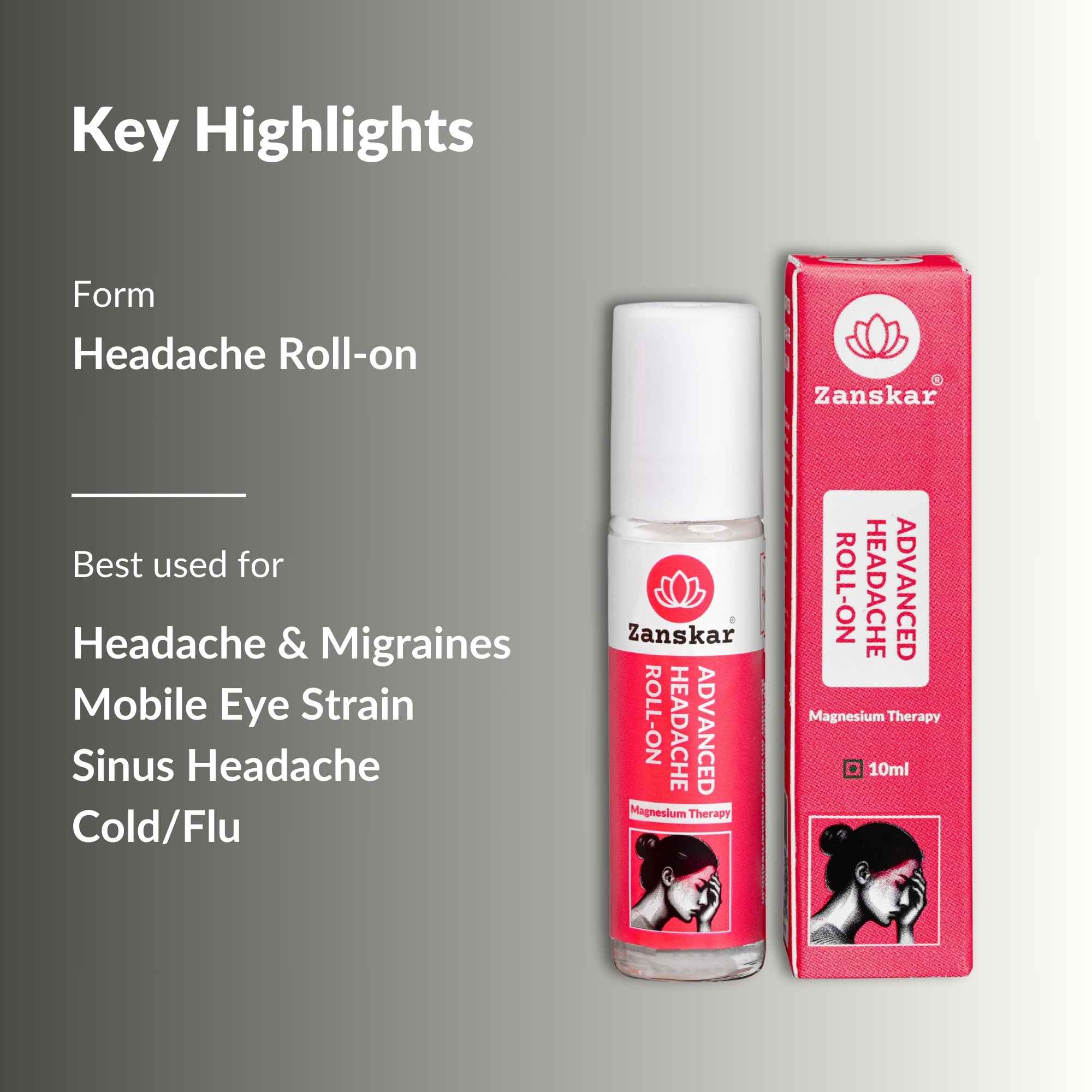 Advanced Headache Roll-on for Migraine (10ml)