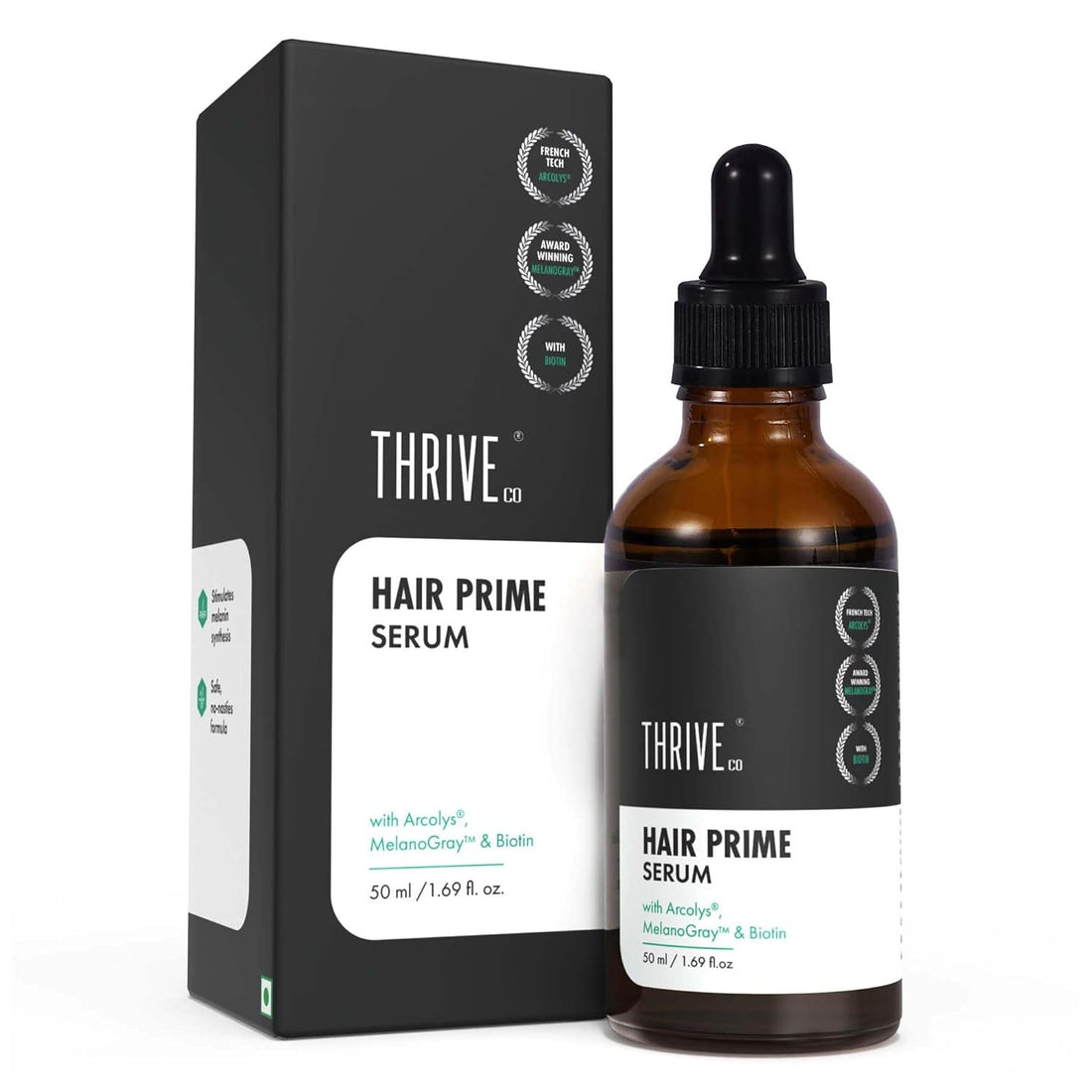Anti-Grey Hair Prime Serum for Head & Beard | 100% Organic & Effective
