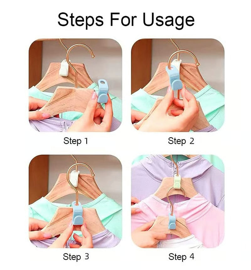 Space-Saving Clothes Hanger Connector Hooks